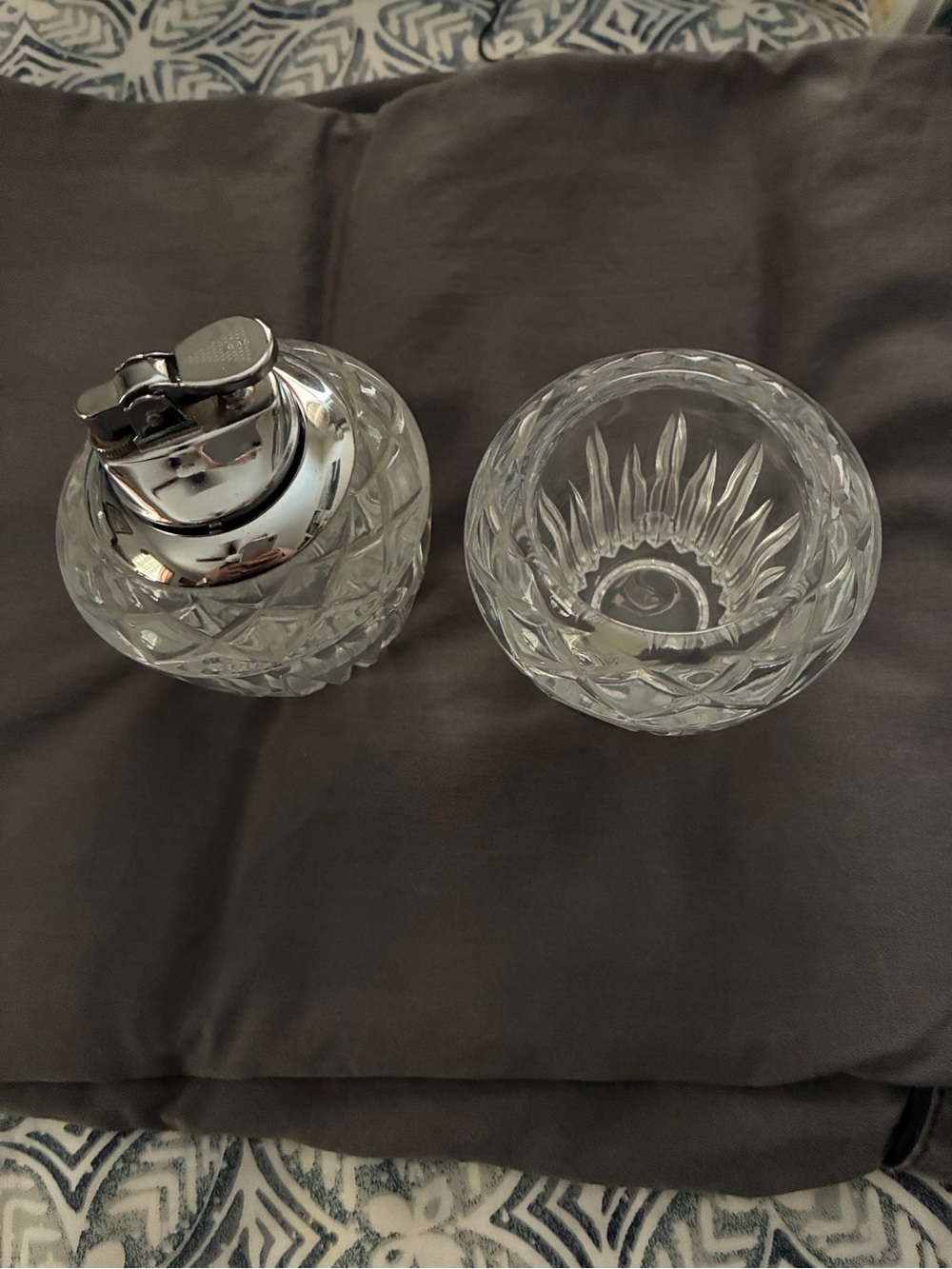 Lead Crystal Lighter and holder